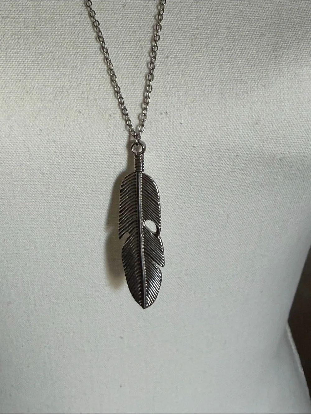 John Varvatos Sterling Silver Feather Pendant Necklace